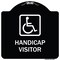 Signmission Handicap Visitor With Graphic Heavy-Gauge Aluminum Architectural Sign, 18" x 18", BW-1818-23920 A-DES-BW-1818-23920 - alternate 1